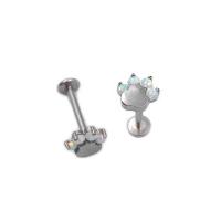 Titan piercing örhänge, med Opal, Claw, Unisex & olika storlek för val, 10PC/Lot, Säljs av Lot