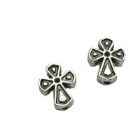 Zinc Alloy Jewelry Beads Cross antique silver color plated DIY Approx 1.6mm Sold By Lot