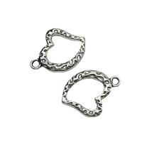 Tibetan Style Heart Pendants, antique silver color plated, DIY & hollow, 17x23mm, 200PCs/Lot, Sold By Lot