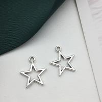 Pendentif étoile en alliage zinc, alliage de zinc, Plaqué de couleur d'argent, DIY & creux, 13x19mm, 200PC/lot, Vendu par lot