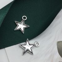 Zink Alloy Star Pendant, antik silver pläterad, DIY, 12x15mm, 200PC/Lot, Säljs av Lot