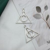 Zinc Alloy Hollow Pendants Triangle antique silver color plated DIY Sold By Lot