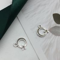 Tibetan Style Pendants, Moon and Star, antique silver color plated, DIY & hollow, 13x14mm, 200PCs/Lot, Sold By Lot