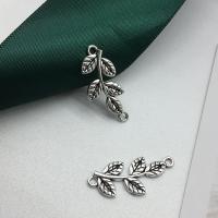 Zinc Alloy Connector Leaf antique silver color plated DIY Sold By Lot