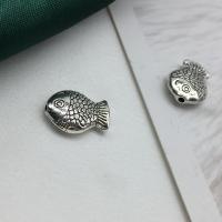 Tibetan Style Animal Beads, Fish, antique silver color plated, DIY, 11x14mm, 200PCs/Lot, Sold By Lot