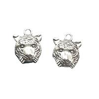 Zinc Alloy Animal Pendants Tiger antique silver color plated DIY Sold By Lot