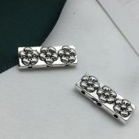 Zinc Alloy Flower Beads Rectangle antique silver color plated DIY Sold By Lot