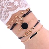 Tibetan Style Bracelet Set, with 1.97inch extender chain, gold color plated, 5 pieces & fashion jewelry & for woman & with rhinestone, nickel, lead & cadmium free, Length:Approx 7.09 Inch, Sold By Set