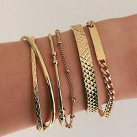 Zinc Alloy Bracelet Set gold color plated 5 pieces & fashion jewelry & for woman nickel lead & cadmium free Sold By Set