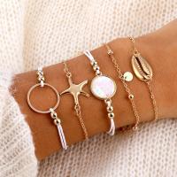 Zinc Alloy Bracelet Set with 1.97inch extender chain gold color plated 5 pieces & fashion jewelry & for woman nickel lead & cadmium free Length Approx 7.09 Inch Sold By Set
