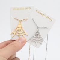 Stainless Steel Jewelry Necklace, 304 Stainless Steel, Spider Web, Vacuum Ion Plating, fashion jewelry & for woman, more colors for choice, 36x33mm, Length:45 cm, Sold By PC