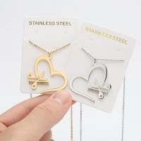 Stainless Steel Jewelry Necklace, 304 Stainless Steel, Heart, Vacuum Ion Plating, fashion jewelry & for woman, more colors for choice, 35x29mm, Length:45 cm, Sold By PC