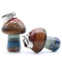 Gemstone Pendants Jewelry, mushroom, Unisex, more colors for choice, 15x20mm, Sold By PC