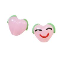 Perles murano faites à la main , chalumeau, coeur, DIY, rose, 16x14mm, Vendu par PC