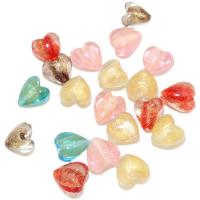 Gold Foil Lampwork Beads, with Gold Foil, Heart, DIY, more colors for choice, 20x20mm, Sold By PC