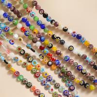 Perles de Murano Millefiori Slice  , chalumeau, Forme différente pour le choix & DIY, plus de couleurs à choisir, 8x8mm, Environ 48PC/brin, Vendu par brin