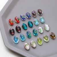 Gold Foil Lampwork Beads, with Gold Foil, Oval, DIY, more colors for choice, 11*16-17mm, Sold By PC