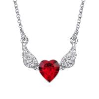Austrian Crystal Necklace Zinc Alloy with Czech Rhinestone & Austrian Crystal with 5cm extender chain Heart platinum plated for woman & faceted nickel lead & cadmium free Length Approx 45 cm Sold By PC
