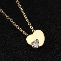 Cubic Zircon Micro Pave Brass Necklace with Cubic Zirconia with 5cm extender chain Heart plated for woman & faceted nickel lead & cadmium free Length Approx 40 cm Sold By PC