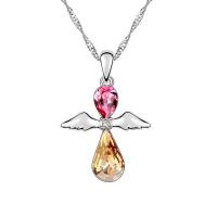 Crystal Zinc Alloy Necklace with Austrian Crystal with 5cm extender chain Angel platinum plated for woman & faceted nickel lead & cadmium free Length Approx 40 cm Sold By PC