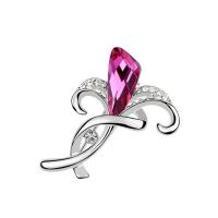 Crystal Brooch Zinc Alloy with Austrian Crystal Common Hyacinth platinum plated for woman & faceted nickel lead & cadmium free Sold By PC