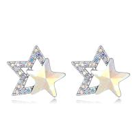 Austrian Crystal Earring Zinc Alloy with Austrian Crystal Star platinum plated for woman & faceted nickel lead & cadmium free Sold By Pair