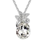 Austrian Crystal Necklace Zinc Alloy with Austrian Crystal with 5cm extender chain platinum plated for woman & faceted nickel lead & cadmium free Length Approx 40 cm Sold By PC