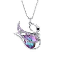 Austrian Crystal Necklace Zinc Alloy with Austrian Crystal with 5cm extender chain Swan platinum plated for woman & faceted nickel lead & cadmium free Length Approx 80 cm Sold By PC