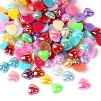 ABS Plastic Cabochon, Heart, plated, different packing style for choice & DIY & different size for choice, mixed colors, Sold By Bag