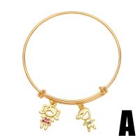 Cubic Zirconia Micro Pave Brass Bracelet with 2 extender chain gold color plated & micro pave cubic zirconia & for woman golden nickel lead & cadmium free Length 6.5 Inch Sold By PC