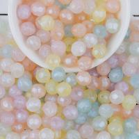 Acrylic Jewelry Beads Round & DIY & faceted 10mm Sold By Bag