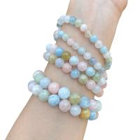 Morganite Bracelet, Round, different size for choice & for woman, mixed colors, Length:7.5 Inch, Sold By PC