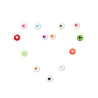 Perle acrylique, DIY & avec le motif de coeur & émail, plus de couleurs à choisir, 4x7mm, Trou:Environ 2mm, Environ 100PC/sac, Vendu par sac