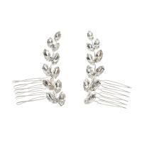 Decorative Hair Combs, Tibetan Style, fashion jewelry & for woman & with rhinestone, more colors for choice, nickel, lead & cadmium free, 70x45mm, 2PCs/Lot, Sold By Lot