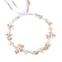 Bruids haarkransen, Zinc Alloy, met Kristal & Plastic Pearl, mode sieraden & voor vrouw, meer kleuren voor de keuze, nikkel, lood en cadmium vrij, 440mm, Verkocht door PC