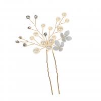Hair Stick Zinc Alloy with Plastic Pearl fashion jewelry & for woman & with rhinestone nickel lead & cadmium free Sold By PC