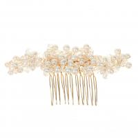 Decorative Hair Combs Zinc Alloy with Crystal & Plastic Pearl fashion jewelry & for woman nickel lead & cadmium free Sold By PC