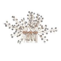 Decorative Hair Combs Zinc Alloy with Crystal fashion jewelry & for woman golden nickel lead & cadmium free Sold By PC