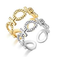 Titanium Steel Finger Ring Cross Vacuum Ion Plating fashion jewelry & Unisex & adjustable Sold By PC