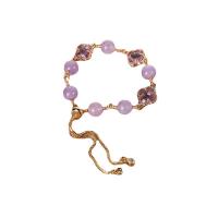 Gemstone Bracelets Brass with Gemstone Round gold color plated fashion jewelry & adjustable & for woman nickel lead & cadmium free Length 16-28 cm Sold By PC