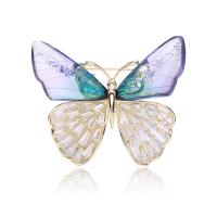 Crystal Brooch, Brass, with Crystal, Butterfly, real gold plated, fashion jewelry & micro pave cubic zirconia & for woman, more colors for choice, nickel, lead & cadmium free, 37x33mm, Sold By PC