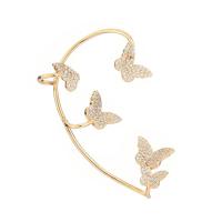 Cubic Zirconia Micro Pave Brass Earring Butterfly gold color plated micro pave cubic zirconia & for woman Sold By PC