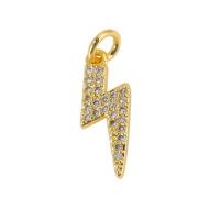Cubic Zirconia Micro Pave Brass Pendant, gold color plated, different styles for choice & micro pave cubic zirconia, gold, Sold By PC
