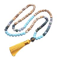 Mode-Fringe-Halskette, Bild Jaspis, mit Türkis & Indischer Achat, unisex & verschiedene Stile für Wahl, gemischte Farben, verkauft von PC