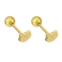 Stainless Steel Stud Earrings 316 Stainless Steel Tiger Vacuum Plating fashion jewelry & for woman golden Sold By Lot