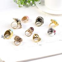 Rhinestone Finger Ring Zinc Alloy random style & fashion jewelry & for woman & enamel & with rhinestone & mixed Specificationsuff1a15-35 mm  inner diameteruff1a17-20mm Sold By Bag