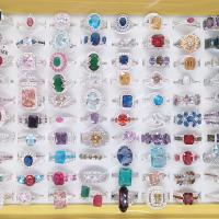 Sko Circonia Pierścień mosiężny Micro Pave, Mosiądz, losowo wysyłane & biżuteria moda & mikro utorować cyrkonia & dla kobiety & mieszane, Specification:8-25mm, Inner diameter:16-21mm, 50komputery/Box, sprzedane przez Box
