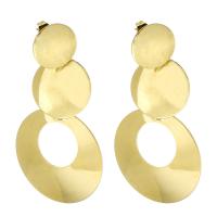 Stainless Steel Drop Earring, 316 Stainless Steel, Round, Vacuum Plating, 6 pieces & fashion jewelry & for woman, golden, 59mm, Sold By Set