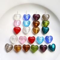 Χάντρες Lampwork, Γυάλινα, Καρδιά, DIY, περισσότερα χρώματα για την επιλογή, 15x15mm, Sold Με PC
