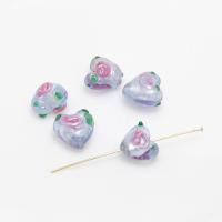 Blown Lampwork Beads, Heart, DIY, more colors for choice, 8-10*8-10mm, Sold By PC